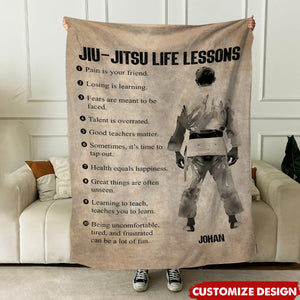 Personalized Jiu Jitsu Life Lessons Blanket - Gift For Jiu Jitsu Lovers