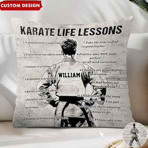 Personalized Karate Life Lessons Pillow - Gift For Karate Lovers