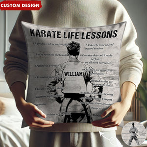 Personalized Karate Life Lessons Pillow - Gift For Karate Lovers