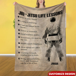 Personalized Jiu Jitsu Life Lessons Blanket - Gift For Jiu Jitsu Lovers