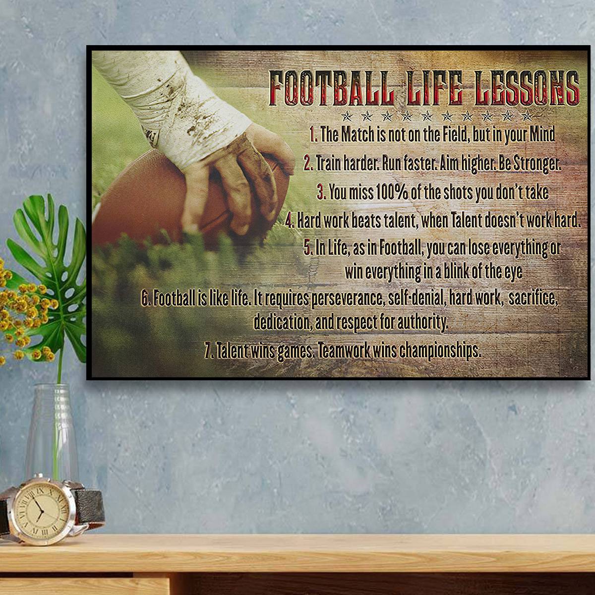 American Football Life Lessons Poster- Gift For American Football Lovers