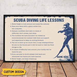 Personalized Scuba Diving Life Lessons Poster-Gift For Diving Lovers