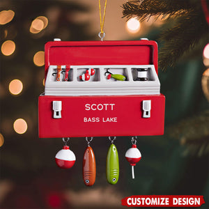 Personalized Fishing Tackle Box Christmas Ornament -  Gift For Fishing Lovers