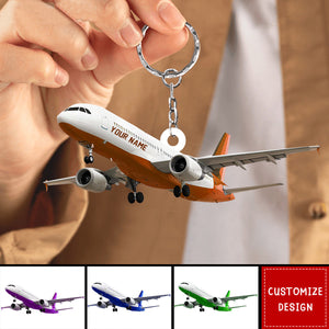 Personalized Airplane Acrylic Keychain - Gift For Pilot - 2024 New Release