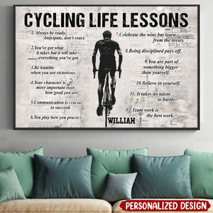 Personalized Cycling Life Lessons Poster - Gift For Cycling Lovers