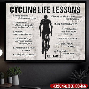 Personalized Cycling Life Lessons Poster - Gift For Cycling Lovers