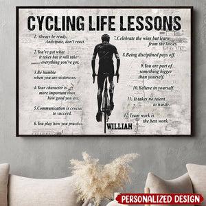 Personalized Cycling Life Lessons Poster - Gift For Cycling Lovers