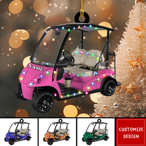 Personalized Golf Cart Acrylic Christmas Ornament - 2024 New Release