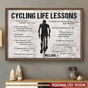 Personalized Cycling Life Lessons Poster - Gift For Cycling Lovers