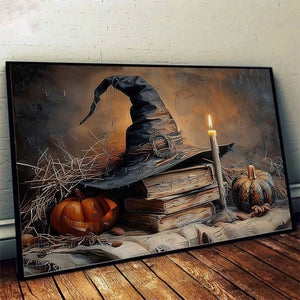 Spooky Season Wall Art Decor, Halloween Poster Gift For Witch And Book Lovers