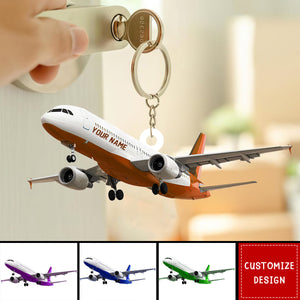 Personalized Airplane Acrylic Keychain - Gift For Pilot - 2024 New Release