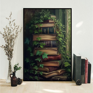 Vintage Flowers And Books Poster- Gift For Book Lovers