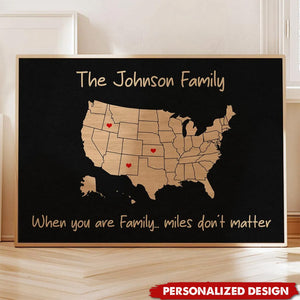 Family Close At Heart State Map-Personalized Poster