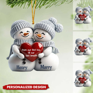 2024 New Release Couple Snowman Christmas Personalized Acrylic Ornament