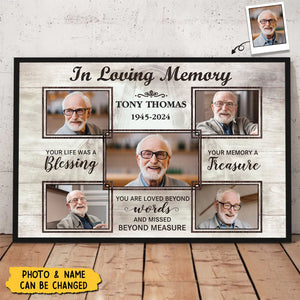 In Loving Memory You Life Was A Blessing - Personalized Poster, Memorial Gift