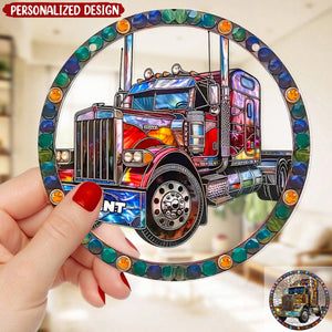 Personalized Gifts For Truck Lovers-Truck Acrylic Suncatcher Ornament