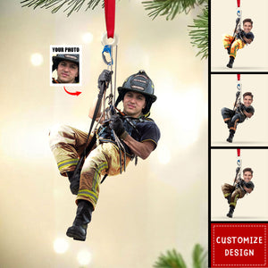 Personalized Photo Christmas Ornament Gift For Firefighter-2024 New Release