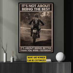 It's Not About Being The Best-Personalized Poster-Gift For Kid Motocross Lovers