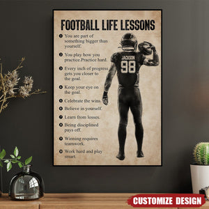 Personalized Football Life Lessons Poster- Gift For Football Lovers