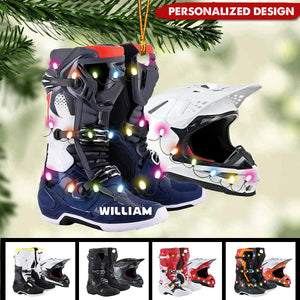 Personalized Motocross Boots Helmet Ornament