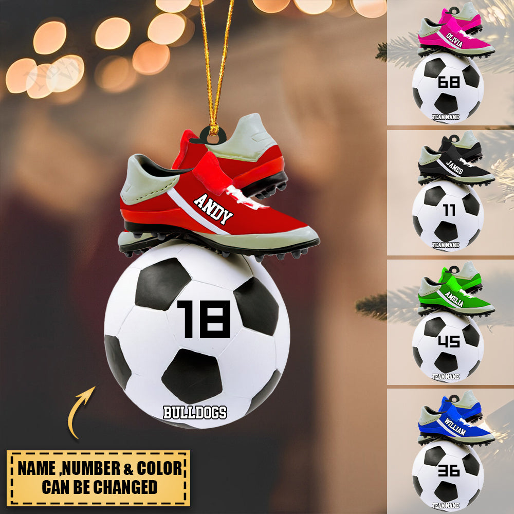 2023 Personalized soccer Christmas Ornament-Great Gift Idea For Soccer Players&Soccer Lovers