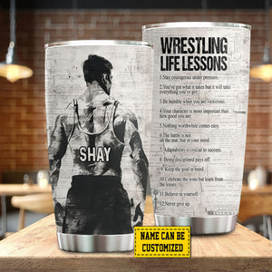 Personalized Wrestling Life Lessons Tumbler - Gift For Wrestling Lovers