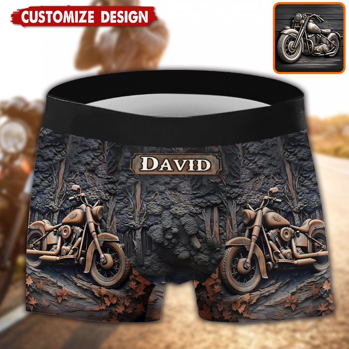 Strong Engine - Personalized Biker Men's Boxer Briefs