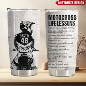 Personalized Motocross Life Lessons Tumbler - Gift For Motocross Lovers