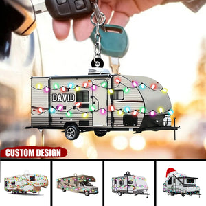 Personalized Camping Car Keychain - Gifts For Camping Lovers