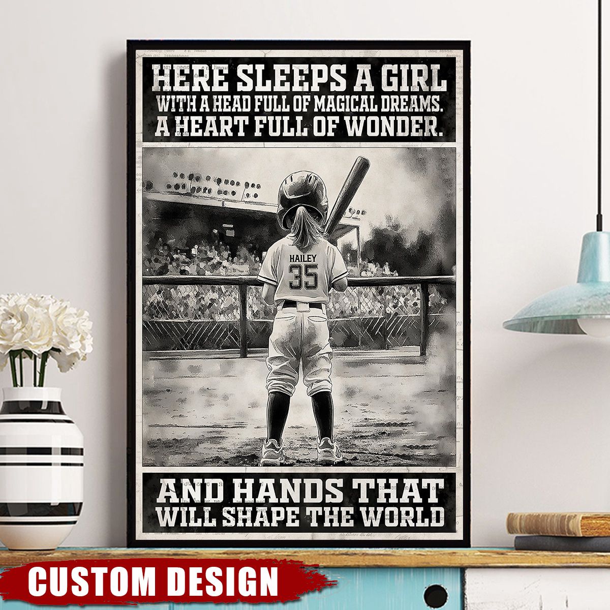 Personalized Softball Girl Poster - Gift For Softball Players