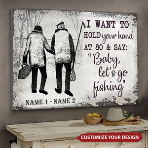 Baby, Let's Go Fishing Horizontal Poster - Gift For Couple, Fishing Lovers