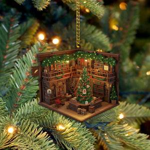 2024 New Release Book Store, Bookshelves Christmas Ornament  Gift For Book Lovers