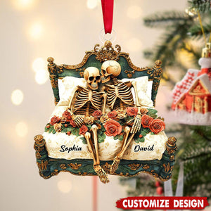 Personalized Skull Couple Acrylic Ornament Gifts For Couple-2024 New Release