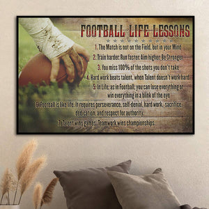 American Football Life Lessons Poster- Gift For American Football Lovers