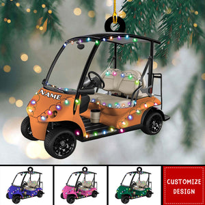 Personalized Golf Cart Acrylic Christmas Ornament - 2024 New Release