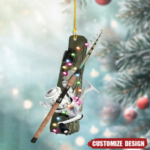 Personalized Fishing Tools Christmas Xmas Tree 3D Ornament