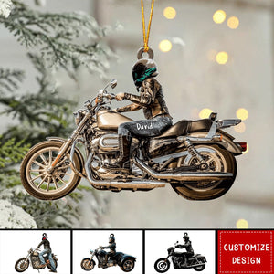 2024 New Release - Personalized Biker Hanging Ornament Christmas