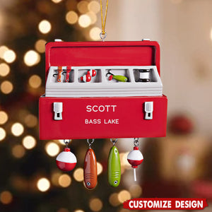 Personalized Fishing Tackle Box Christmas Ornament -  Gift For Fishing Lovers