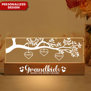 Grandkids Make Life More Grand-Personality Acrylic LED Night Light-Gift For Grandma, Mom