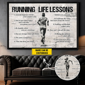 Personalized Running Life Lessons Poster-Gift For Running Lovers