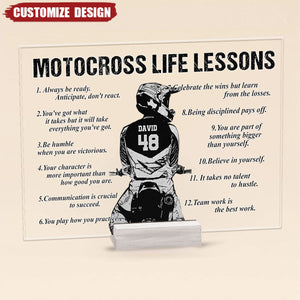 Personalized Motocross Life Lessons Plaque - Gift For Motocross Lover