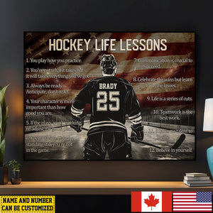 Personalized American/Canada Hockey Life Lessons Poster-Gift For Hockey Lovers