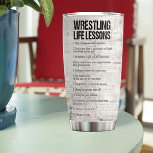 Personalized Wrestling Life Lessons Tumbler - Gift For Wrestling Lovers