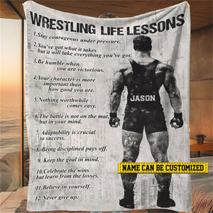 Personalized Wrestling Boy Blanket - Gift For Wrestling Lovers