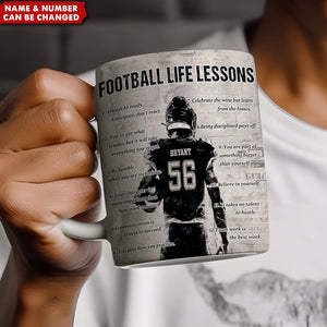 Personalized American Football Life Lessons Mug - Great Gift For American Football Lovers