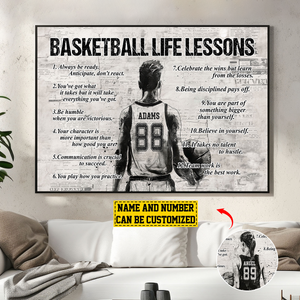 Personalized Basketball Life Lessons Poster-Basketball Gift For Basketball Lovers