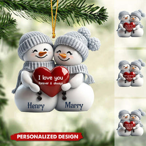 2024 New Release Couple Snowman Christmas Personalized Acrylic Ornament