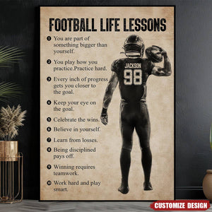 Personalized Football Life Lessons Poster- Gift For Football Lovers