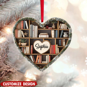 Personalized Bookshelf Ornament-Gift for Book Lovers-2024 New Release