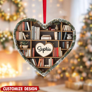 Personalized Bookshelf Ornament-Gift for Book Lovers-2024 New Release